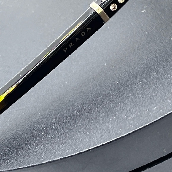 Prada VPR 05G Brown Tortoise Color Crystal Rectangle Eyeglass Women Frames Italy - Picture 11 of 16